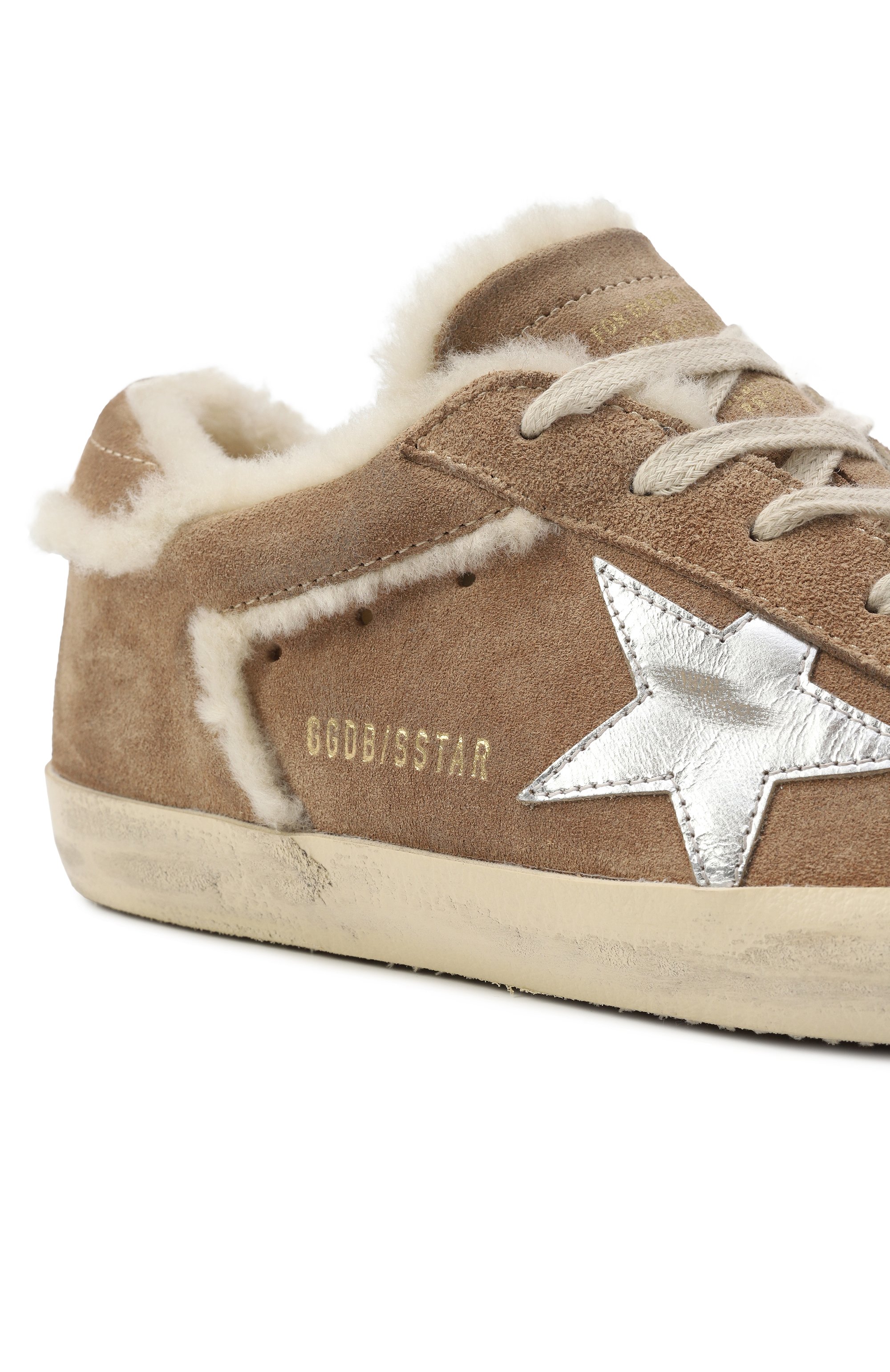 Замшевые кеды super star GOLDEN GOOSE DELUXE BRAND бежевого цвета по цене 77300 руб., арт. GWF00103.F006893, фото 7 Замшевые кеды super star GOLDEN GOOSE DELUXE BRAND, арт. GWF00103.F006893, фото 7