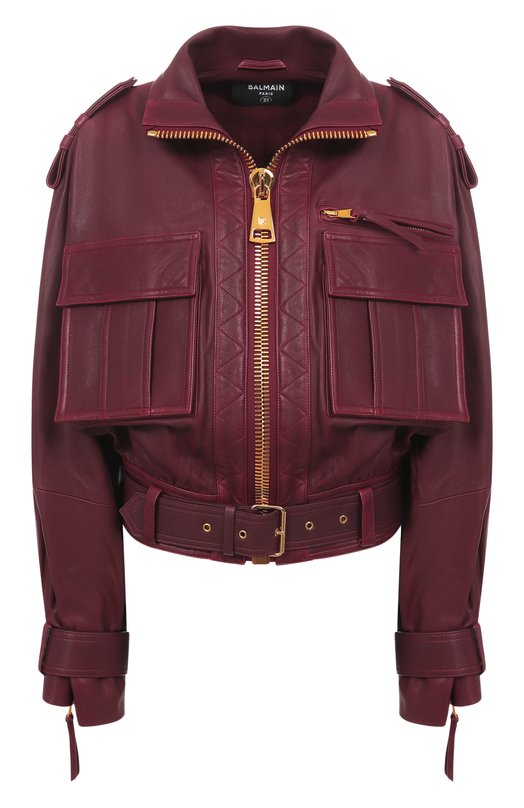 Кожаная куртка Balmain FF0TF510/LE05 Бордовый FF0TF510/LE05