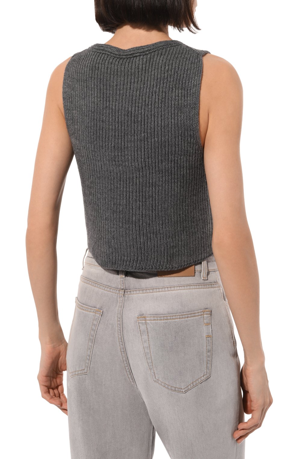 Жилет LESYANEBO серого цвета по цене 9400 руб., арт. FW22/KNIT008, фото 4 Жилет LESYANEBO, арт. FW22/KNIT008, фото 4