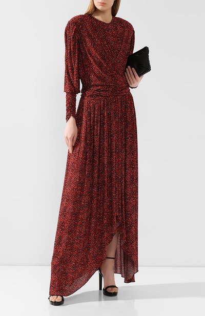 Платье из вискозы ISABEL MARANT красного цвета по цене 111500 руб., арт. R01502-19A026I/JUCIENNE, фото 2 Платье из вискозы ISABEL MARANT, арт. R01502-19A026I/JUCIENNE, фото 2