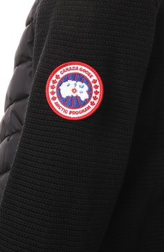 Женский комбинированный кардиган CANADA GOOSE черного цвета, арт. 6830L | Фото 6 (Рукава: Длинные; Материал сплава: Проставлено; Материал внешний: Шерсть, Синтетический материал; Материал подклада: Синтетический материал; Драгоценные камни: Проставлено; Женское Кросс-КТ: кардиган-трикотаж, Кардиган-одежда; Длина (для топов): Стандартные; Стили: Спорт-шик; Материал утеплителя: Пух и перо)