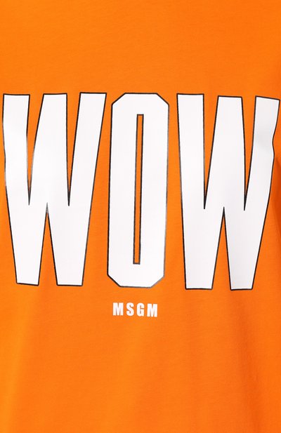 Хлопковая футболка MSGM оранжевого цвета по цене 7995 руб., арт. 2642MDM264 195298, фото 5 Хлопковая футболка MSGM, арт. 2642MDM264 195298, фото 5