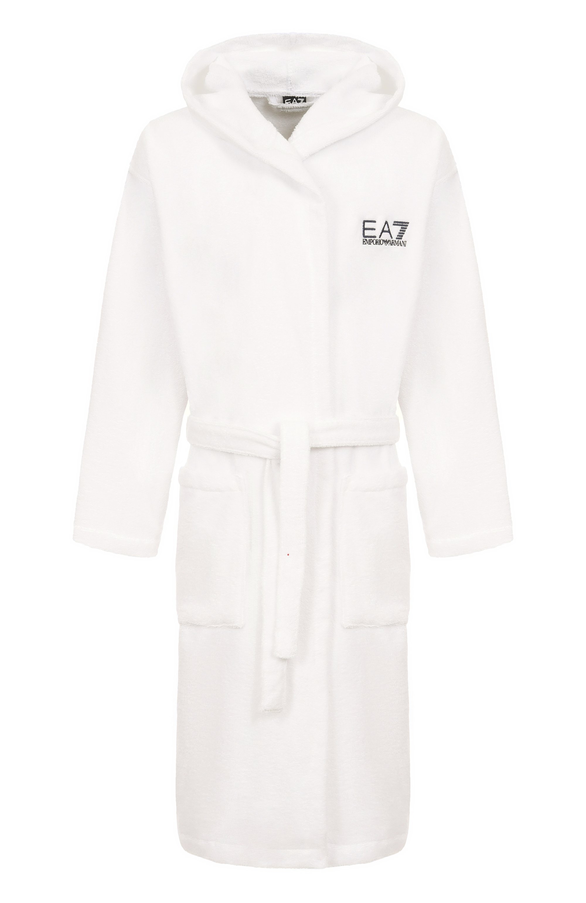 Хлопковый халат EA7 белого цвета по цене 22600 руб., арт. 7M000441/AF14014, фото 1 Хлопковый халат EA7, арт. 7M000441/AF14014, фото 1