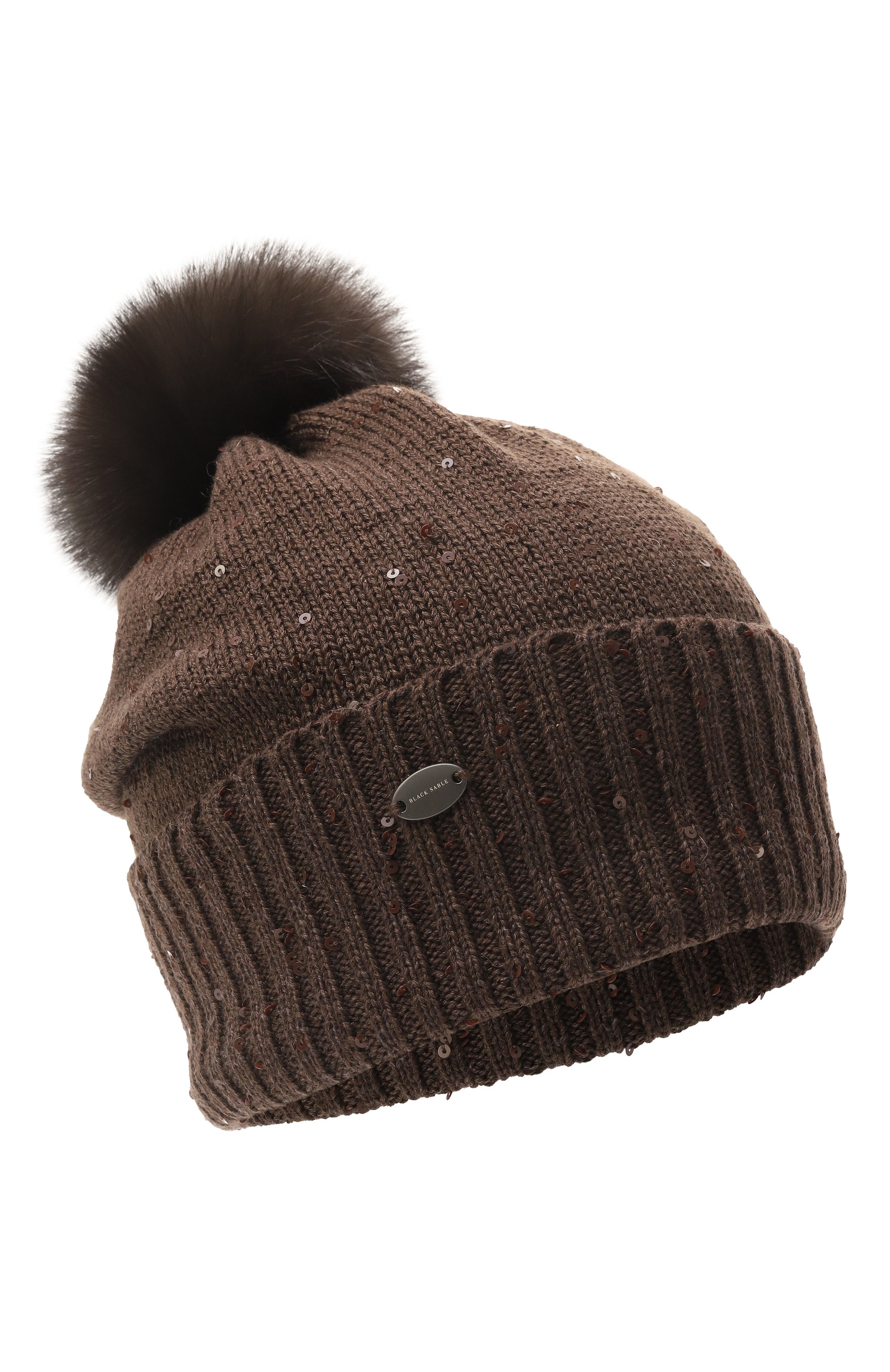 Шапка из кашемира и шелка с отделкой из соболя BLACK SABLE, арт. BS-47CC15, фото 1