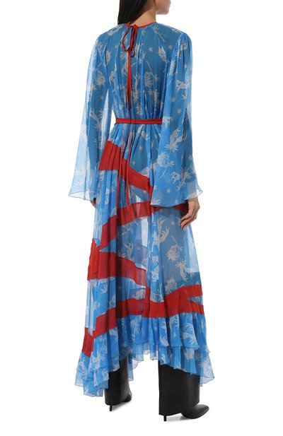 Шелковое платье ULYANA SERGEENKO синего цвета по цене 350000 руб., арт. ABL002SS23Morocco0321т23, фото 4 Шелковое платье ULYANA SERGEENKO, арт. ABL002SS23Morocco0321т23, фото 4