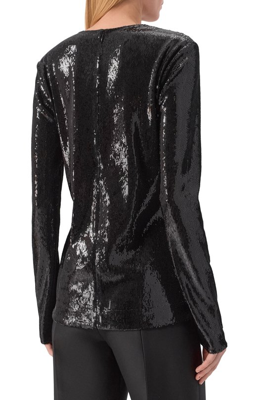 Топ с отделкой пайетками TOTEME 261-WRT0732-FB0593 Чёрный  261-WRT0732-FB0593 Фото 4