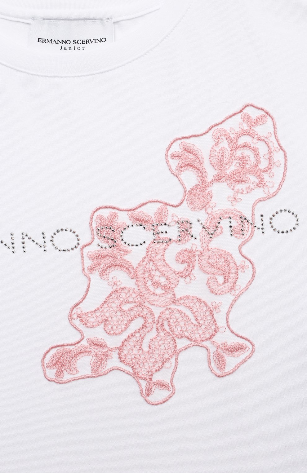 Хлопковая футболка ERMANNO SCERVINO белого цвета по цене 12500 руб., арт. ESFTS021 JE95 YS006/XXS-S, фото 3 Хлопковая футболка ERMANNO SCERVINO, арт. ESFTS021 JE95 YS006/XXS-S, фото 3