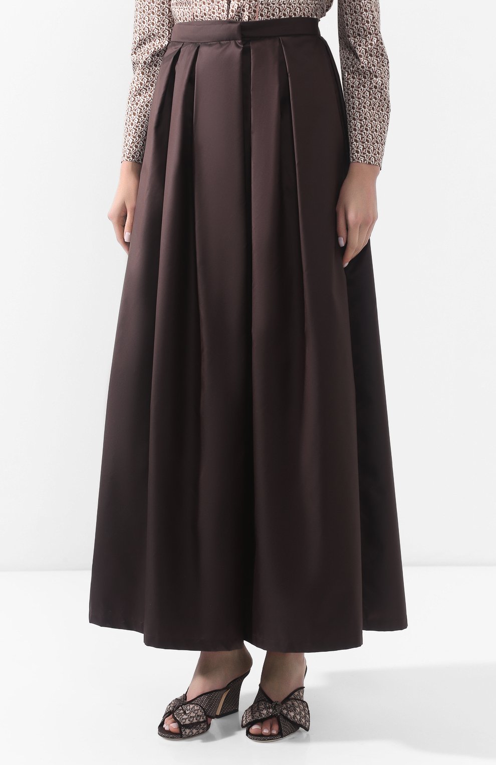 Шелковая юбка GIORGIO ARMANI темно-коричневого цвета по цене 199500 руб., арт. 0SHNN03B/T01QC, фото 3 Шелковая юбка GIORGIO ARMANI, арт. 0SHNN03B/T01QC, фото 3