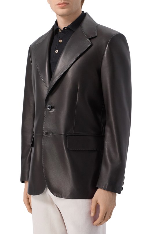 Кожаный пиджак MVST M25.1PM.J004/NAPPA CREAM Чёрный  M25.1PM.J004/NAPPA CREAM Фото 3