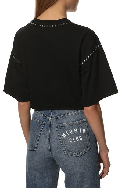 Хлопковая футболка MIU MIU, арт. MJN332-1ZVD-F0002, фото 4