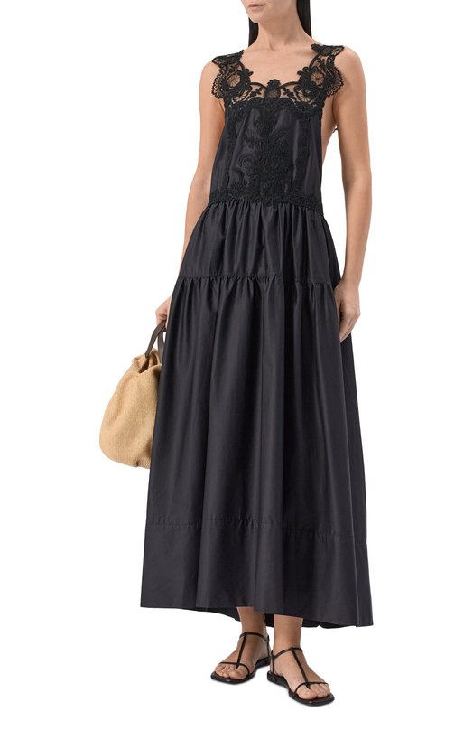 Платье из хлопка и вискозы Maurizio W06050581 Чёрный  W06050581 Фото 2