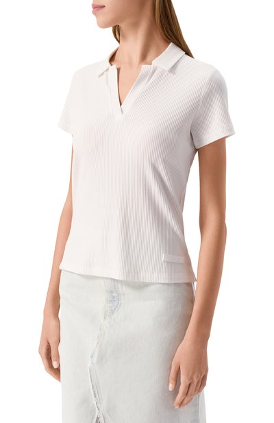 Поло из вискозы EA7 белого цвета по цене 14050 руб., арт. 7W000490/AF12654, фото 3 Поло из вискозы EA7, арт. 7W000490/AF12654, фото 3