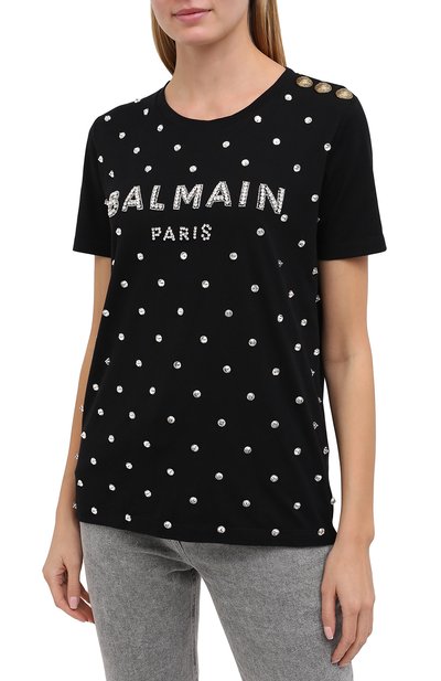 Хлопковая футболка BALMAIN, арт. UF11350/P001, фото 3