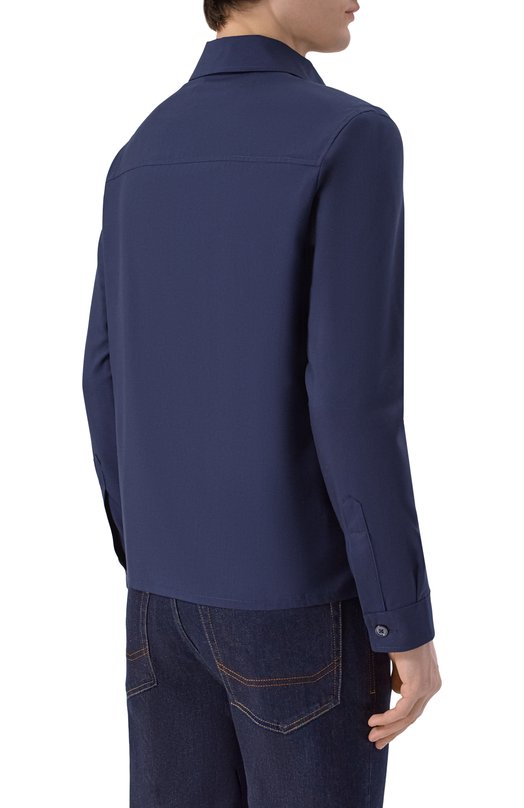 Куртка-рубашка из шерсти и шелка Marco Pescarolo URUS/5314 Синий  URUS/5314 Фото 4