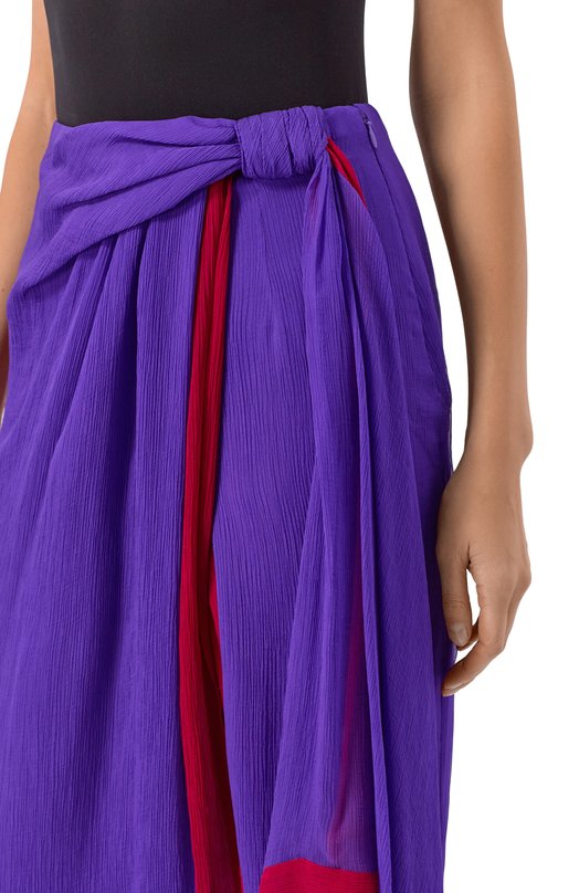 Шелковая юбка Valentino 7B3RADH5/9A6 Фиолетовый  7B3RADH5/9A6 Фото 5