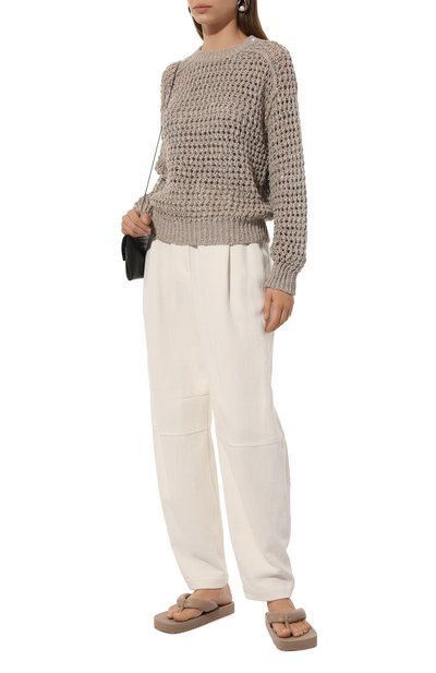 Брюки из хлопка и льна BRUNELLO CUCINELLI, арт. MH571P8528, фото 2