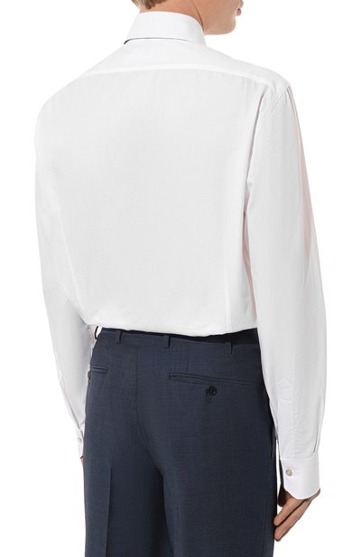 Хлопковая сорочка KITON белого цвета по цене 87550 руб., арт. UCCH0660701, фото 5 Хлопковая сорочка KITON, арт. UCCH0660701, фото 5