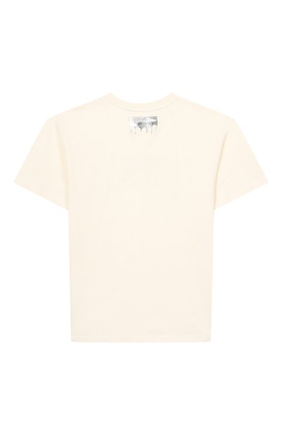 Хлопковая футболка SPRAYGROUND кремового цвета по цене 7425 руб., арт. SPY1575IV0/SILVER DRIP 0VER T-SHIRT IV0, фото 2 Хлопковая футболка SPRAYGROUND, арт. SPY1575IV0/SILVER DRIP 0VER T-SHIRT IV0, фото 2
