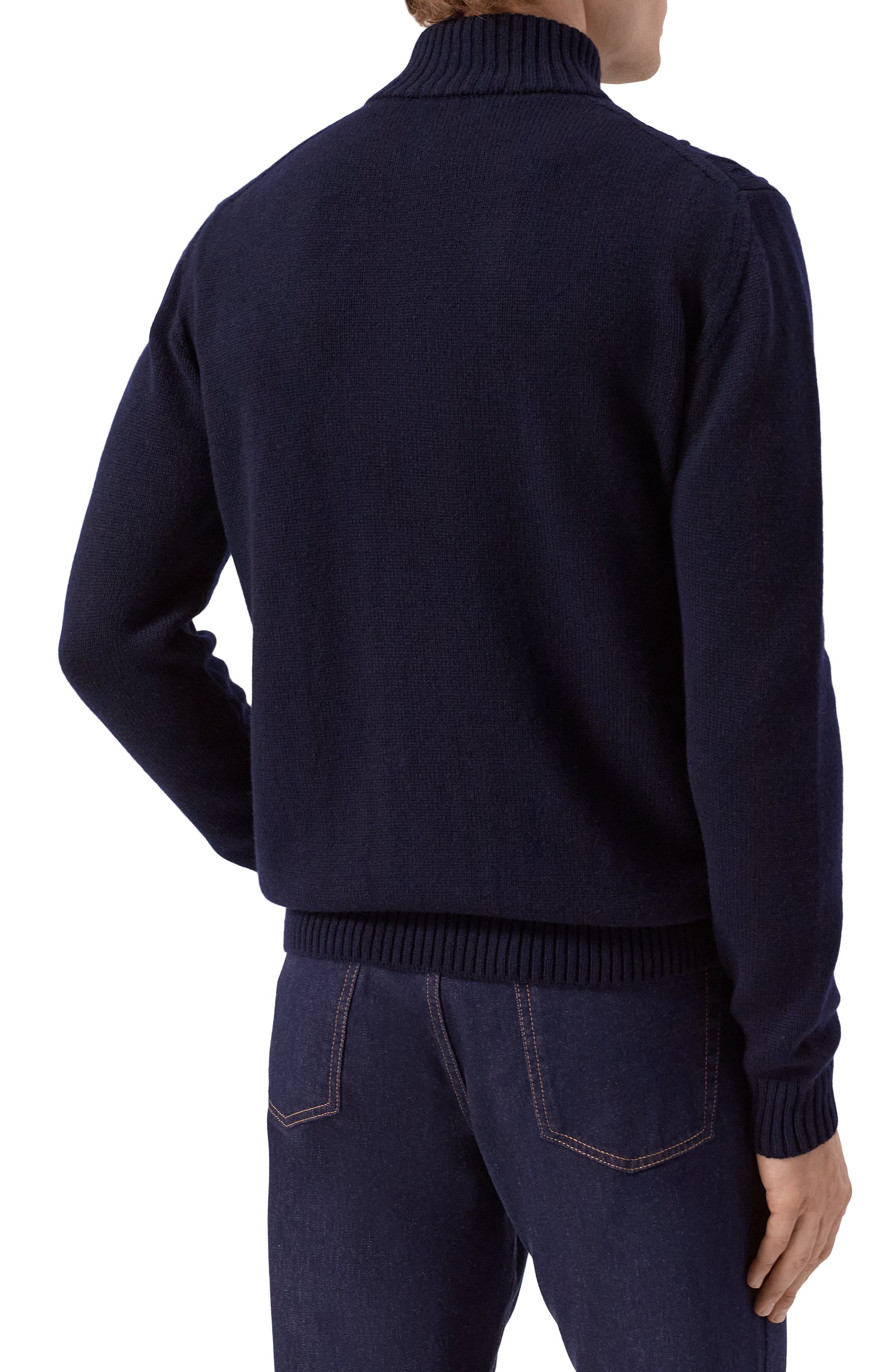 Свитер из шерсти и кашемира ANDREA CAMPAGNA темно-синего цвета по цене 119000 руб., арт. WU26N0440-08A-FN026, фото 4 Свитер из шерсти и кашемира ANDREA CAMPAGNA, арт. WU26N0440-08A-FN026, фото 4