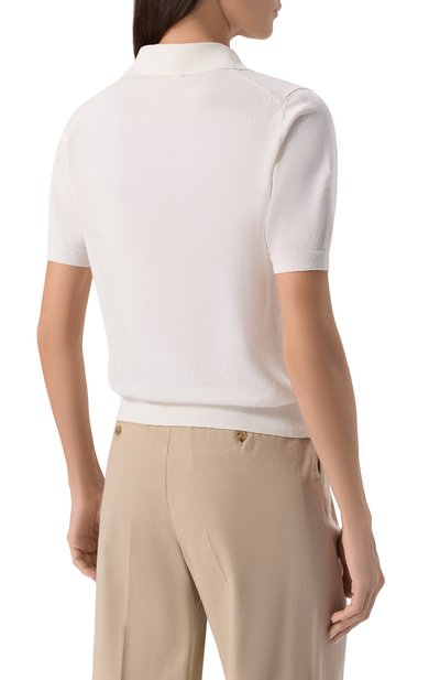 Льняное поло P.A.R.O.S.H. белого цвета по цене 32450 руб., арт. D540885, фото 4 Льняное поло P.A.R.O.S.H., арт. D540885, фото 4