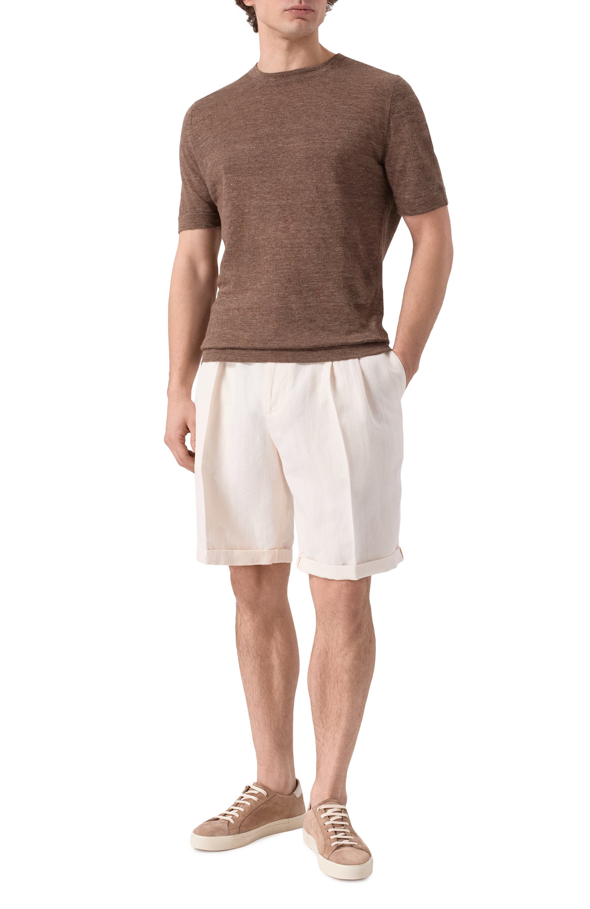 Шорты изо льна и хлопка BRUNELLO CUCINELLI, арт. MH255U0020, фото 2