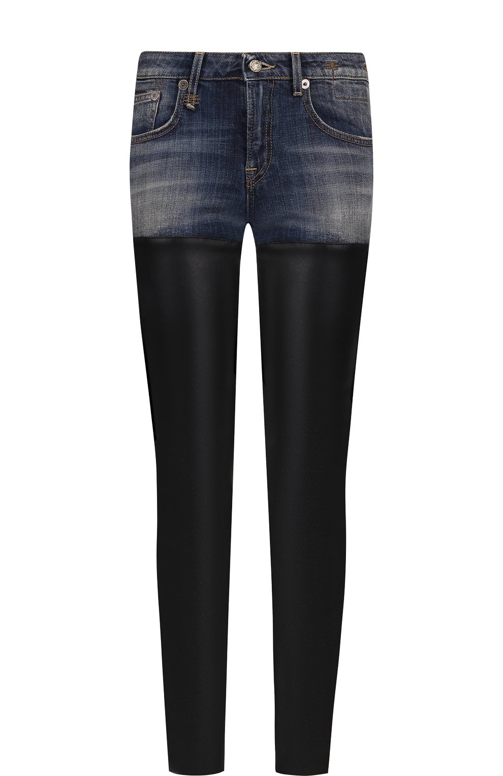 Джинсы-скинни из хлопка и кожи R13, арт. R13WM0041-15, фото 1