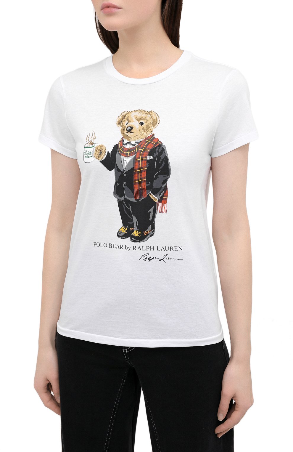 Хлопковая футболка POLO RALPH LAUREN белого цвета по цене 7995 руб., арт. 211823687, фото 3 Хлопковая футболка POLO RALPH LAUREN, арт. 211823687, фото 3