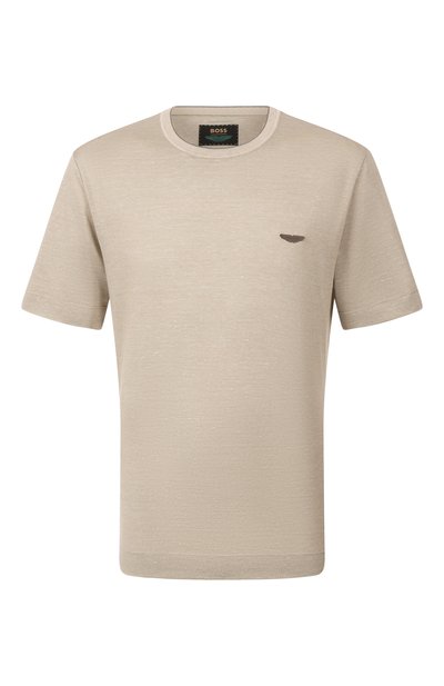 Мужская футболка из хлопка и шелка boss x aston martin BOSS CAMEL, арт. 50537874