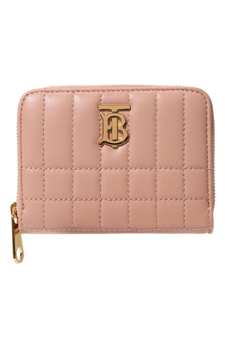 Женские кожаное портмоне BURBERRY светло-розового цвета, арт. 8062370 | Фото 1 (Нос: Не проставлено; Материал: Натуральная кожа)