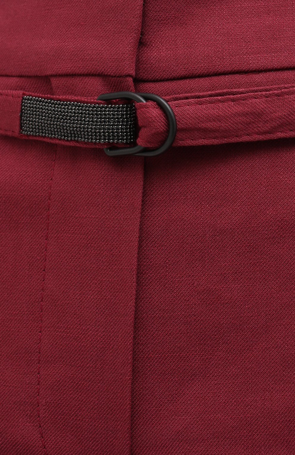 Брюки изо льна и хлопка BRUNELLO CUCINELLI бордового цвета по цене 106500 руб., арт. MF591P7453, фото 5 Брюки изо льна и хлопка BRUNELLO CUCINELLI, арт. MF591P7453, фото 5