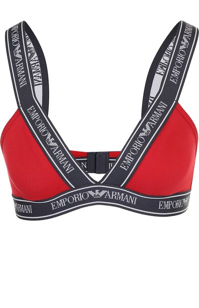Женский хлопковый треугольный бюстгальтер с логотипом бренда EMPORIO ARMANI, арт. 163994/8P317