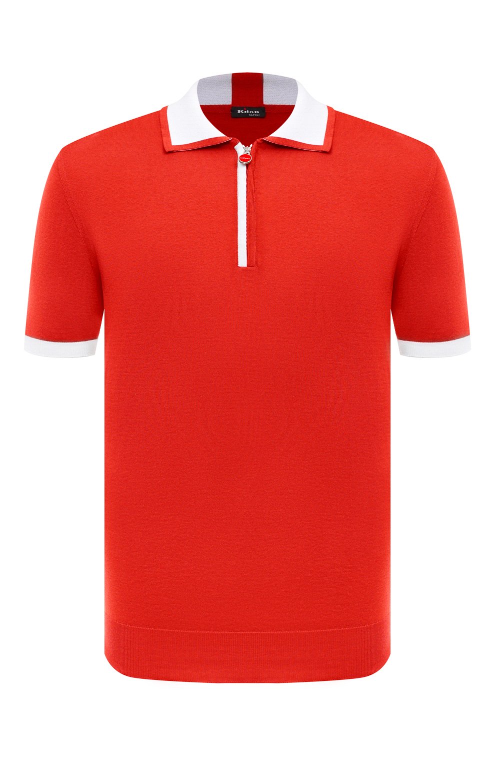 Хлопковое поло KITON красного цвета по цене 129000 руб., арт. UMK0571V1, фото 1 Хлопковое поло KITON, арт. UMK0571V1, фото 1