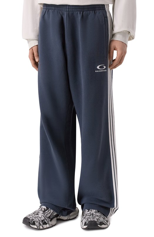 Хлопковые брюки Balenciaga 844177/TSVI3 Синий  844177/TSVI3 Фото 3