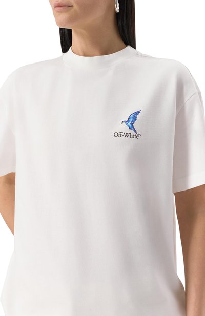 Хлопковая футболка OFF-WHITE белого цвета по цене 49950 руб., арт. 0WAA089S25JER0040110, фото 5 Хлопковая футболка OFF-WHITE, арт. 0WAA089S25JER0040110, фото 5
