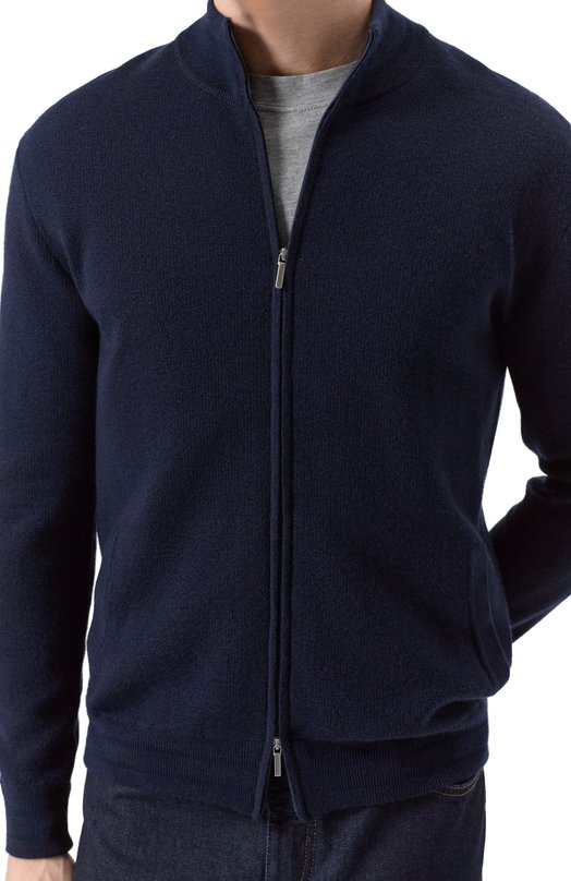 Кардиган из хлопка и шерсти Andrea Campagna TS02-2121 Синий  TS02-2121 Фото 5