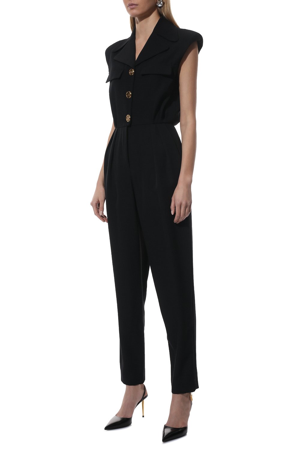 Шерстяной комбинезон BALMAIN черного цвета по цене 238500 руб., арт. XF1PW060/WB05, фото 3 Шерстяной комбинезон BALMAIN, арт. XF1PW060/WB05, фото 3