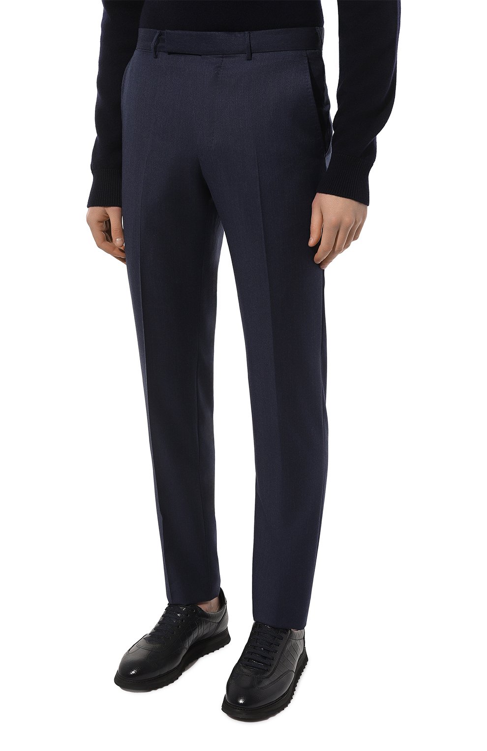 Шерстяные брюки ZEGNA темно-синего цвета по цене 87550 руб., арт. 611F21A6/75TB12, фото 3 Шерстяные брюки ZEGNA, арт. 611F21A6/75TB12, фото 3