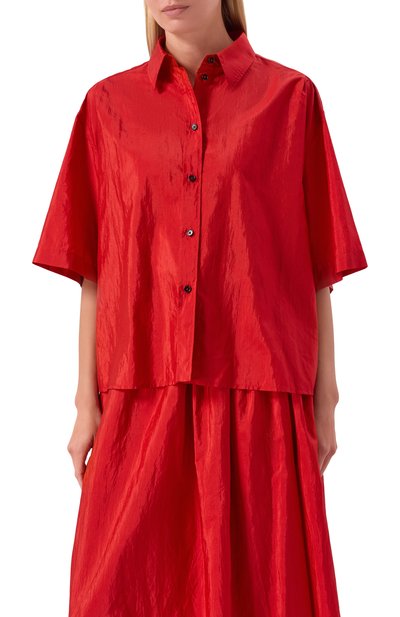 Рубашка JIL SANDER красного цвета по цене 135500 руб., арт. J40DL0167/J70003, фото 3 Рубашка JIL SANDER, арт. J40DL0167/J70003, фото 3