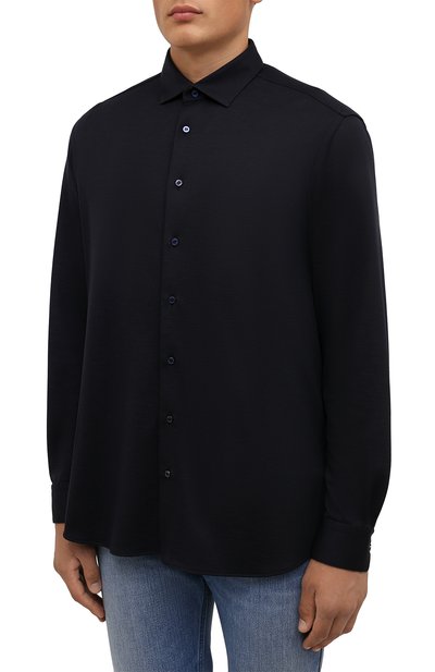 Шерстяная рубашка ZILLI SPORT темно-синего цвета по цене 127000 руб., арт. MFW-66028-000/ZS0004, фото 3 Шерстяная рубашка ZILLI SPORT, арт. MFW-66028-000/ZS0004, фото 3