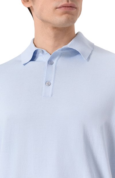 Поло из хлопка и шелка MVST голубого цвета по цене 97200 руб., арт. M26.CSM.K424/C0TT0N/SILK, фото 5 Поло из хлопка и шелка MVST, арт. M26.CSM.K424/C0TT0N/SILK, фото 5