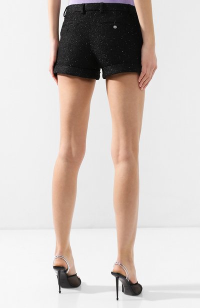 Шорты с пайетками SAINT LAURENT черного цвета по цене 134500 руб., арт. 557674/Y013U, фото 4 Шорты с пайетками SAINT LAURENT, арт. 557674/Y013U, фото 4