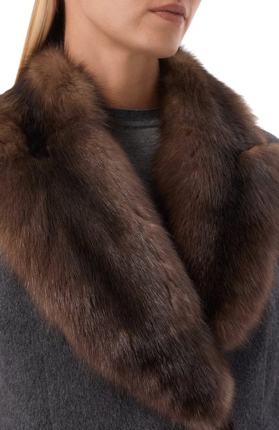 Кашемировое пальто с подкладкой из кролика и воротником из соболя KITON, арт. DW0619AV03S28, фото 5