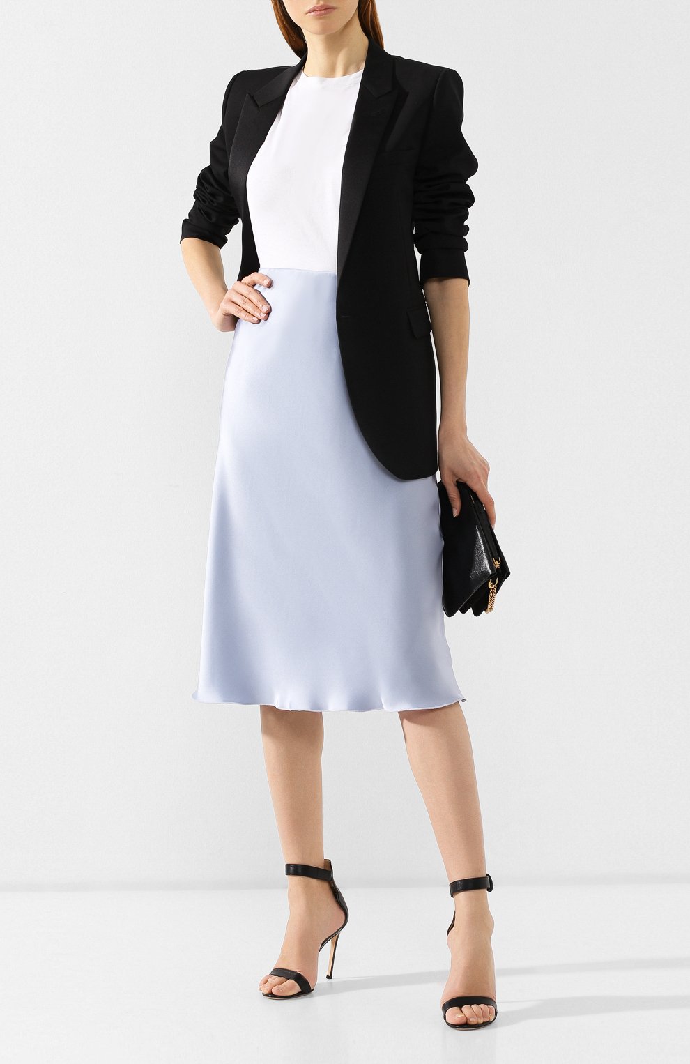 Юбка-миди NANUSHKA голубого цвета по цене 57850 руб., арт. ZARINA_ICE BLUE_SLIP SATIN, фото 2 Юбка-миди NANUSHKA, арт. ZARINA_ICE BLUE_SLIP SATIN, фото 2