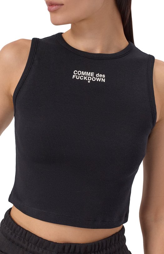 Хлопковая майка Comme des Fuckdown CFABW01600 Чёрный  CFABW01600 Фото 5