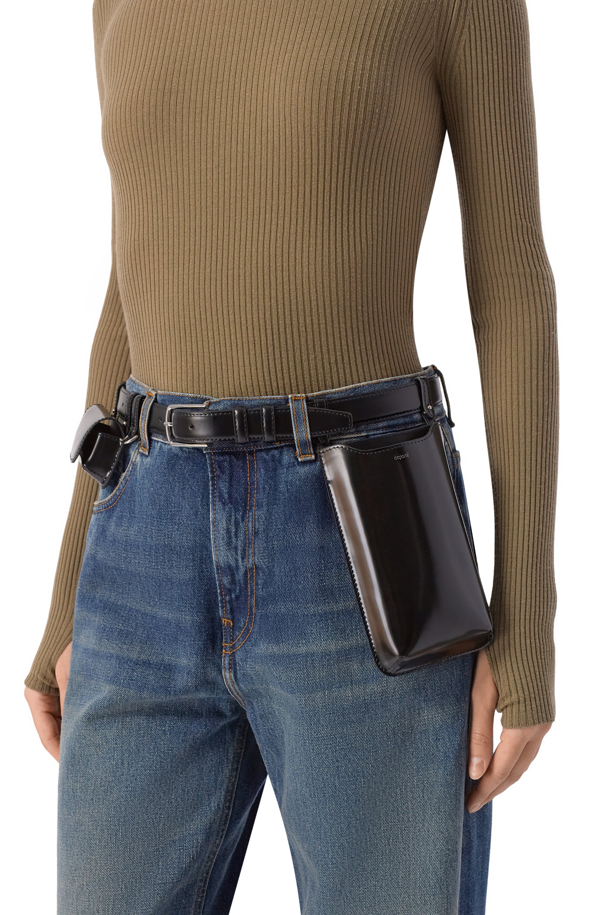 Кожаный ремень COPERNI черного цвета по цене 66300 руб., арт. C0PBE14F6045, фото 2 Кожаный ремень COPERNI, арт. C0PBE14F6045, фото 2