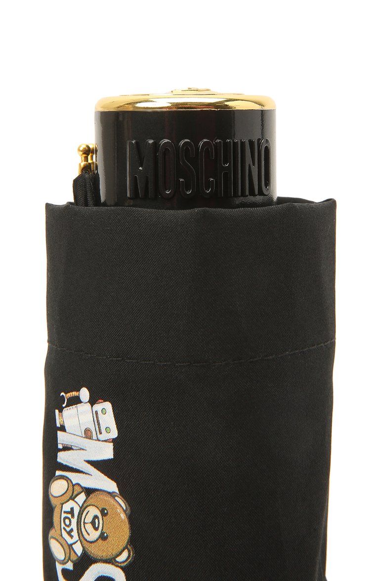 Женский складной зонт MOSCHINO черного цвета, арт. 8123-SUPERMINI | Фото 5 (Материал: Металл, Текстиль, Синтетический материал; Нос: Не проставлено; Материал сплава: Проставлено)