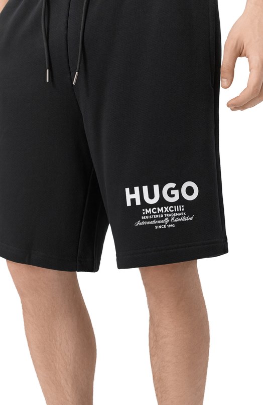 Хлопковые шорты HUGO Blue 50510728 Чёрный  50510728 Фото 5