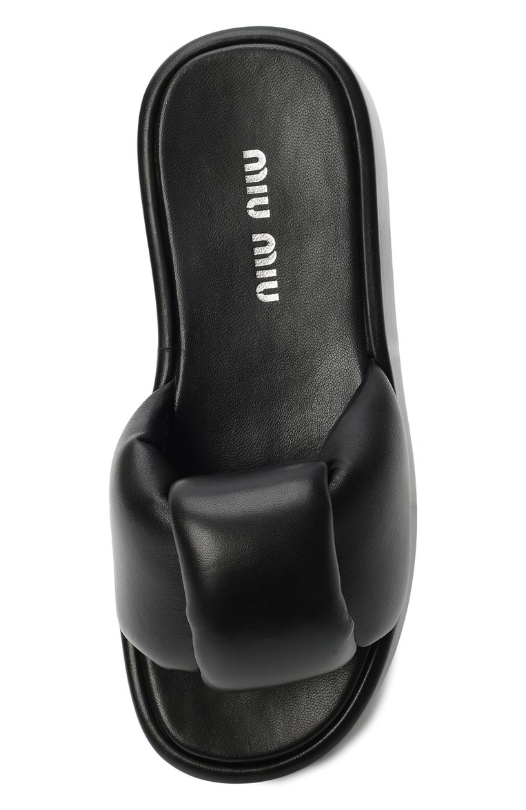 Кожаные шлепанцы MIU MIU, арт. 5XX550-038-F0002, фото 4