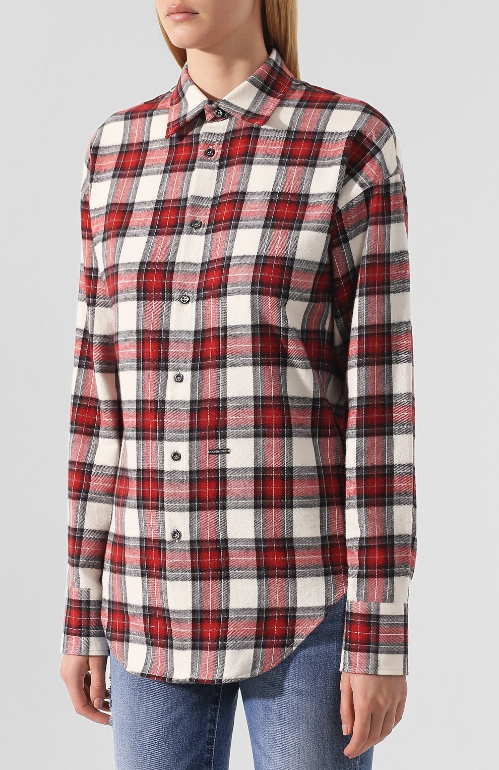 Хлопковая рубашка DSQUARED2 красного цвета по цене 29950 руб., арт. S75DL0631/S52012, фото 3 Хлопковая рубашка DSQUARED2, арт. S75DL0631/S52012, фото 3