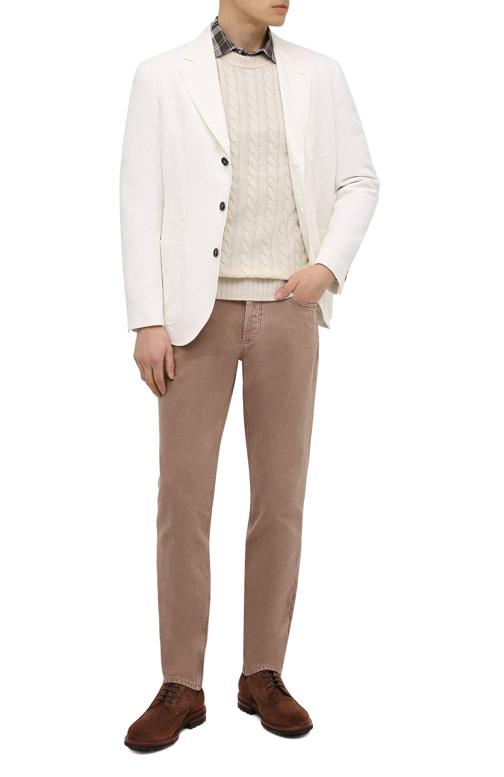 Льняной пиджак BRUNELLO CUCINELLI белого цвета по цене 451500 руб., арт. MW4317BND, фото 2 Льняной пиджак BRUNELLO CUCINELLI, арт. MW4317BND, фото 2